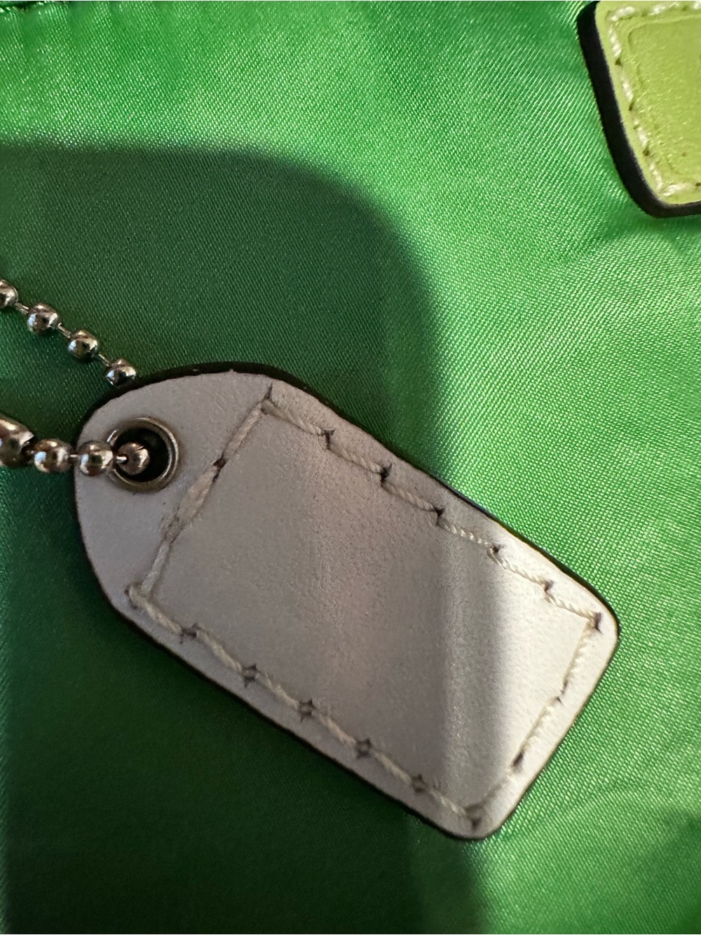 *stained* Satin COACH Wristlet - GREEN Women Bags - Picture 8 of 8